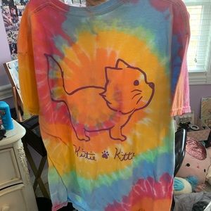 Tye-dye cat shirt size large